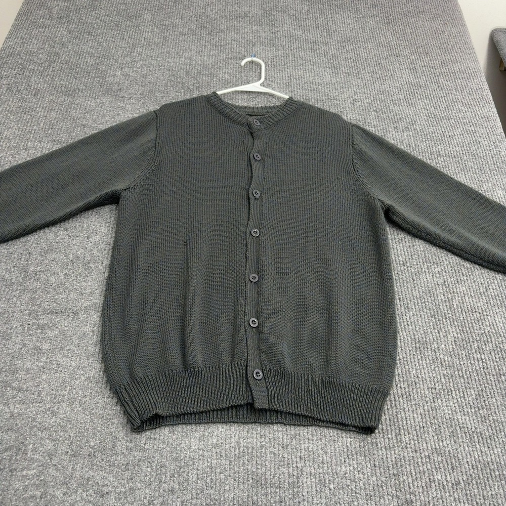 Unbranded Cardigan Sweater Men L Green Knit Button Front Casual Style Minimalist